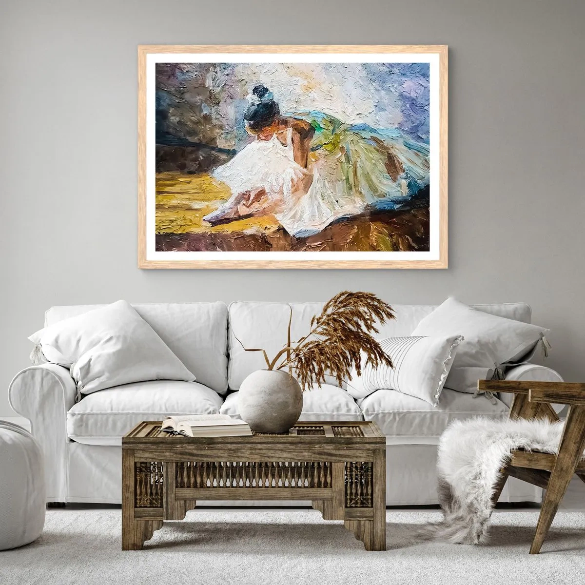 Pôster com moldura de carvalho claro - Do quadro de Degas - 40x30 cm