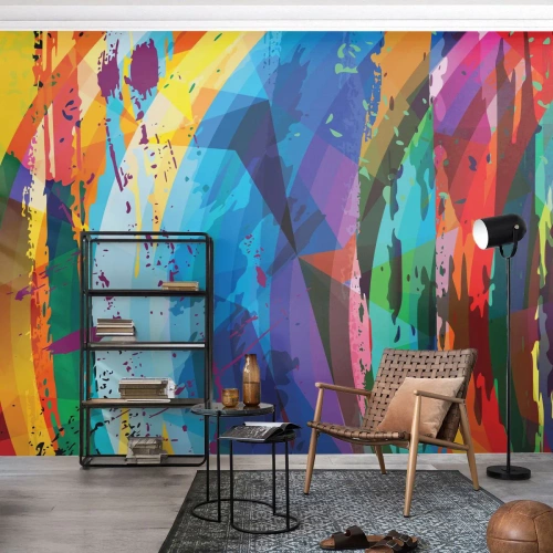Papel de Parede Standard Eco - Vertigem colorida - Abstração, Pedaço, Arte Moderna - 150x105 cm
