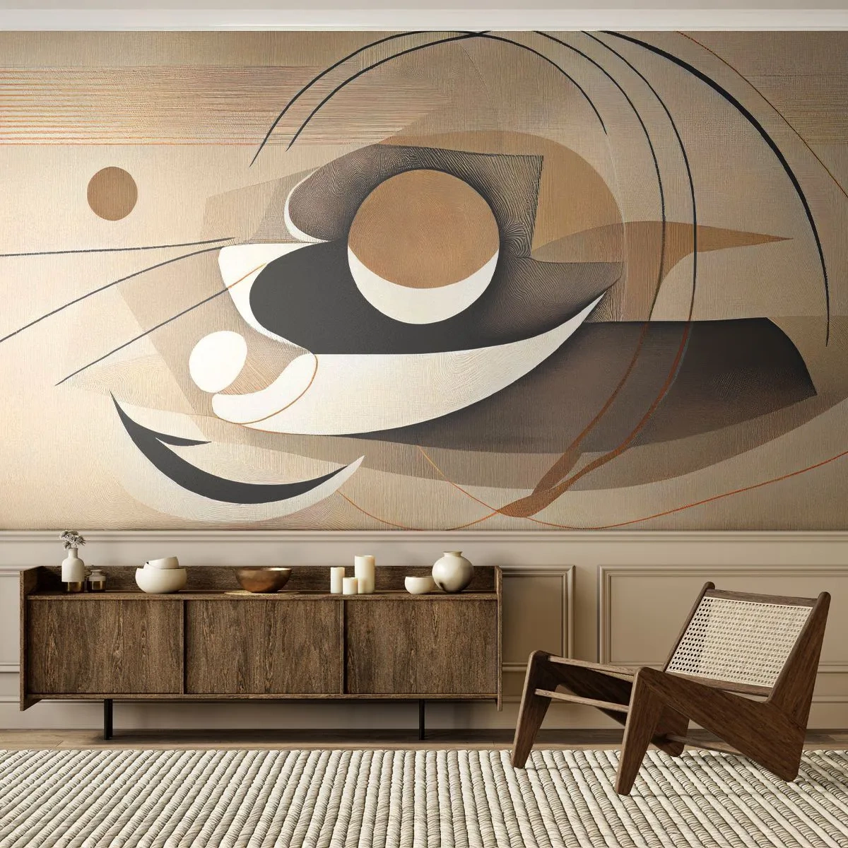 Papel de Parede Premium Canvas - Composição: a essência da palavra - Abstração, Moderno, Pedaço - 100x70 cm