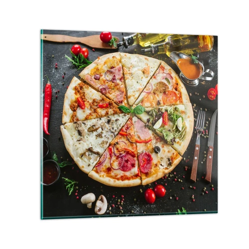 Quadro em vidro - Gama de sabores - 30x30 cm