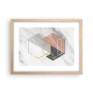 Pôster com moldura de carvalho claro - Composição em cadeia - 40x30 cm
