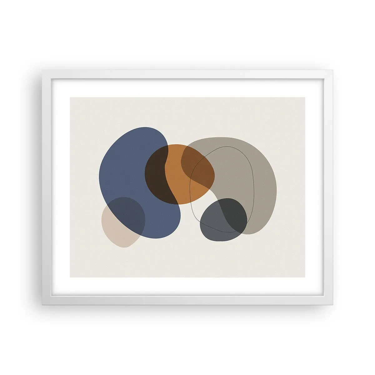 Pôster em moldura branca - Gotas de cor - 50x40 cm