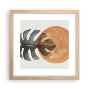 Pôster com moldura de carvalho claro - Sempre o sol - 30x30 cm