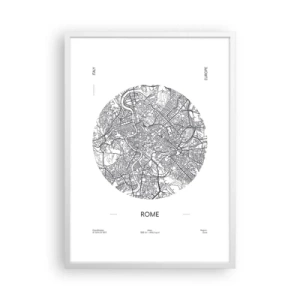 Pôster em moldura branca - Anatomia de Roma - 50x70 cm