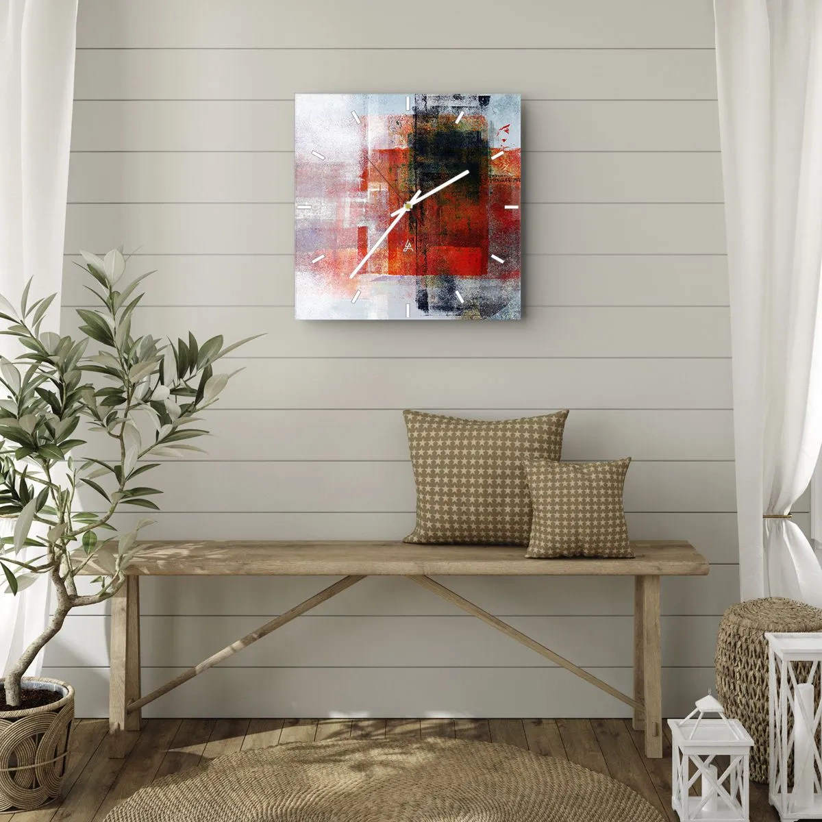 Relógio de parede - Relógio em vidro - A composição brilha - 40x40 cm