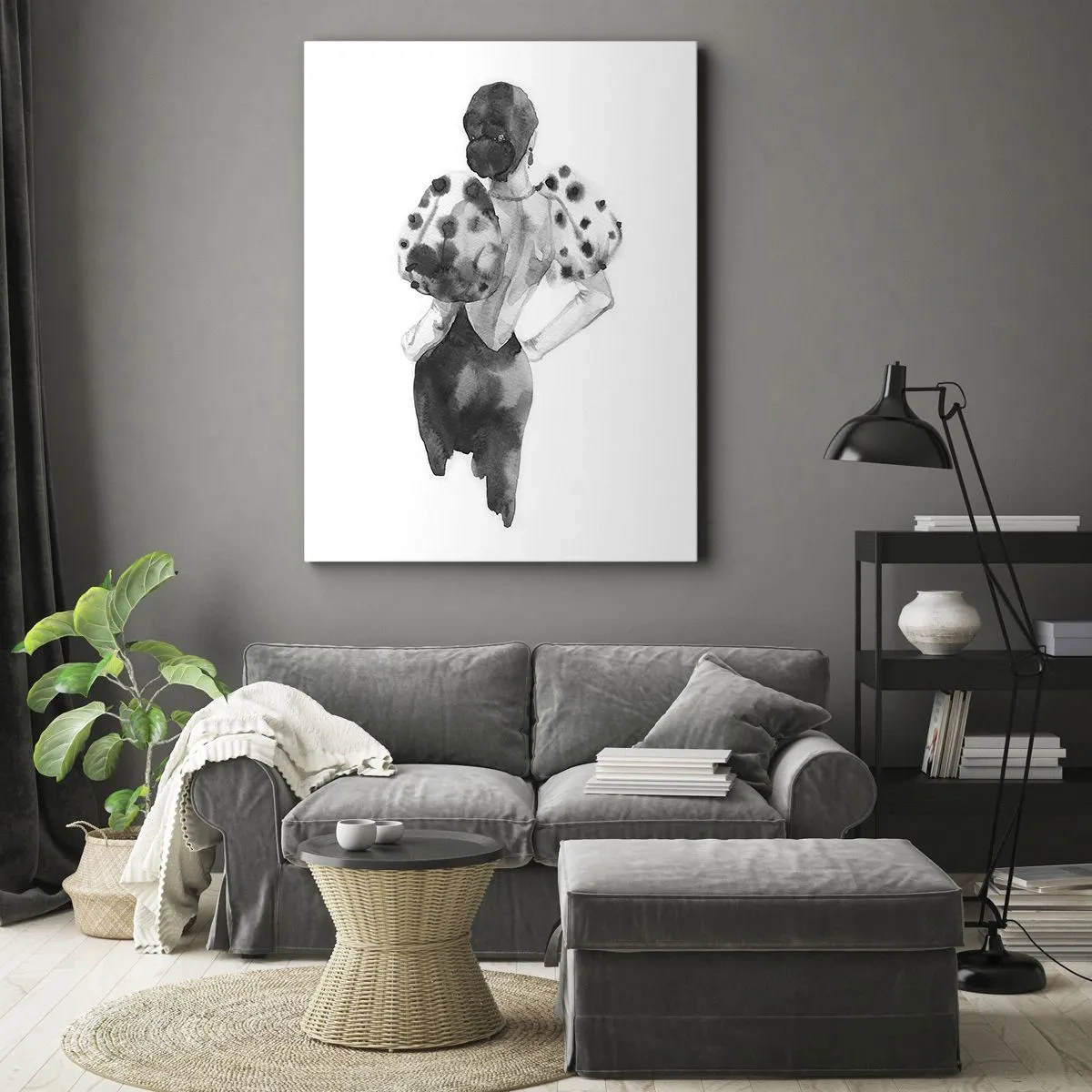 Quadro em tela - Ela passou por aqui - 45x80 cm
