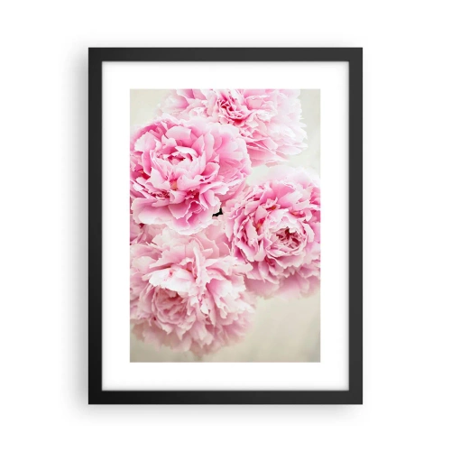 Pôster com moldura preta - Em esplendor rosa - 30x40 cm