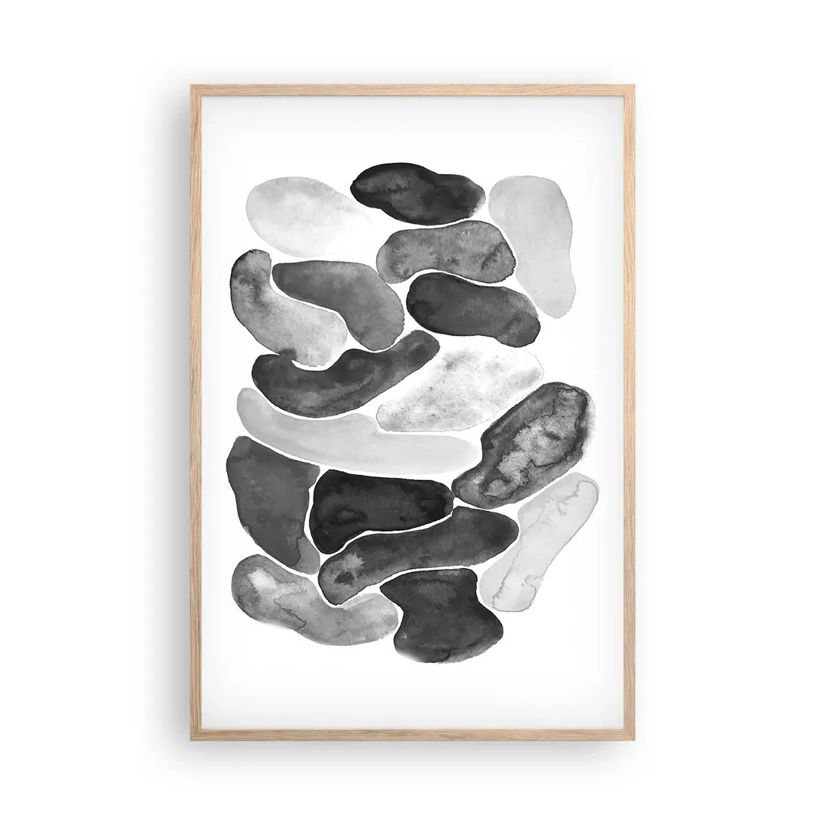 Pôster com moldura de carvalho claro - Abstração rochosa - 61x91 cm