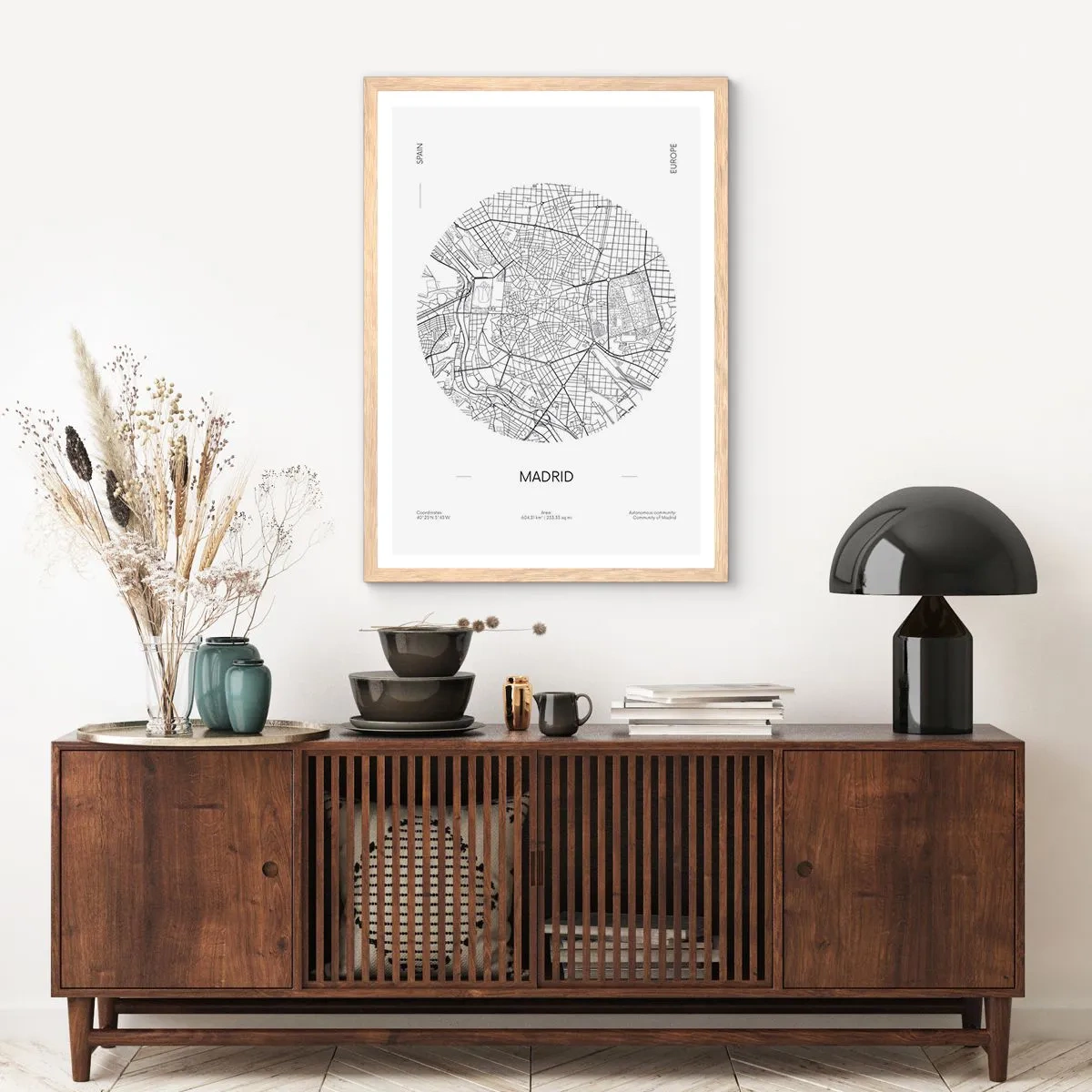 Pôster com moldura de carvalho claro - Anatomia de Madri - 61x91 cm