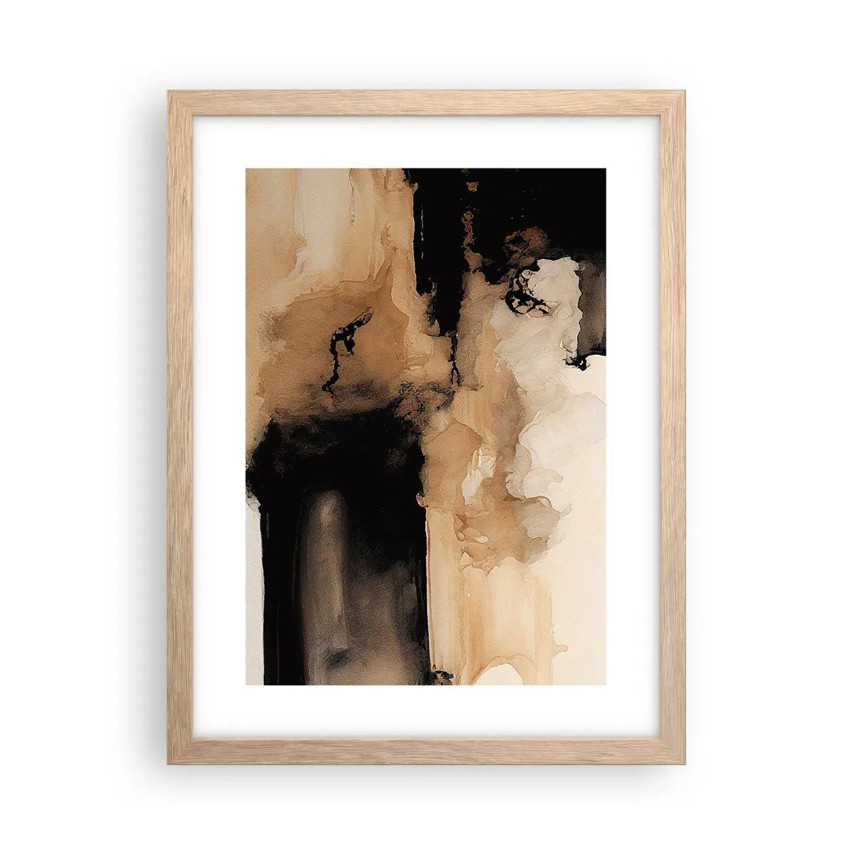 Pôster com moldura de carvalho claro - Abstração intrigante - 30x40 cm