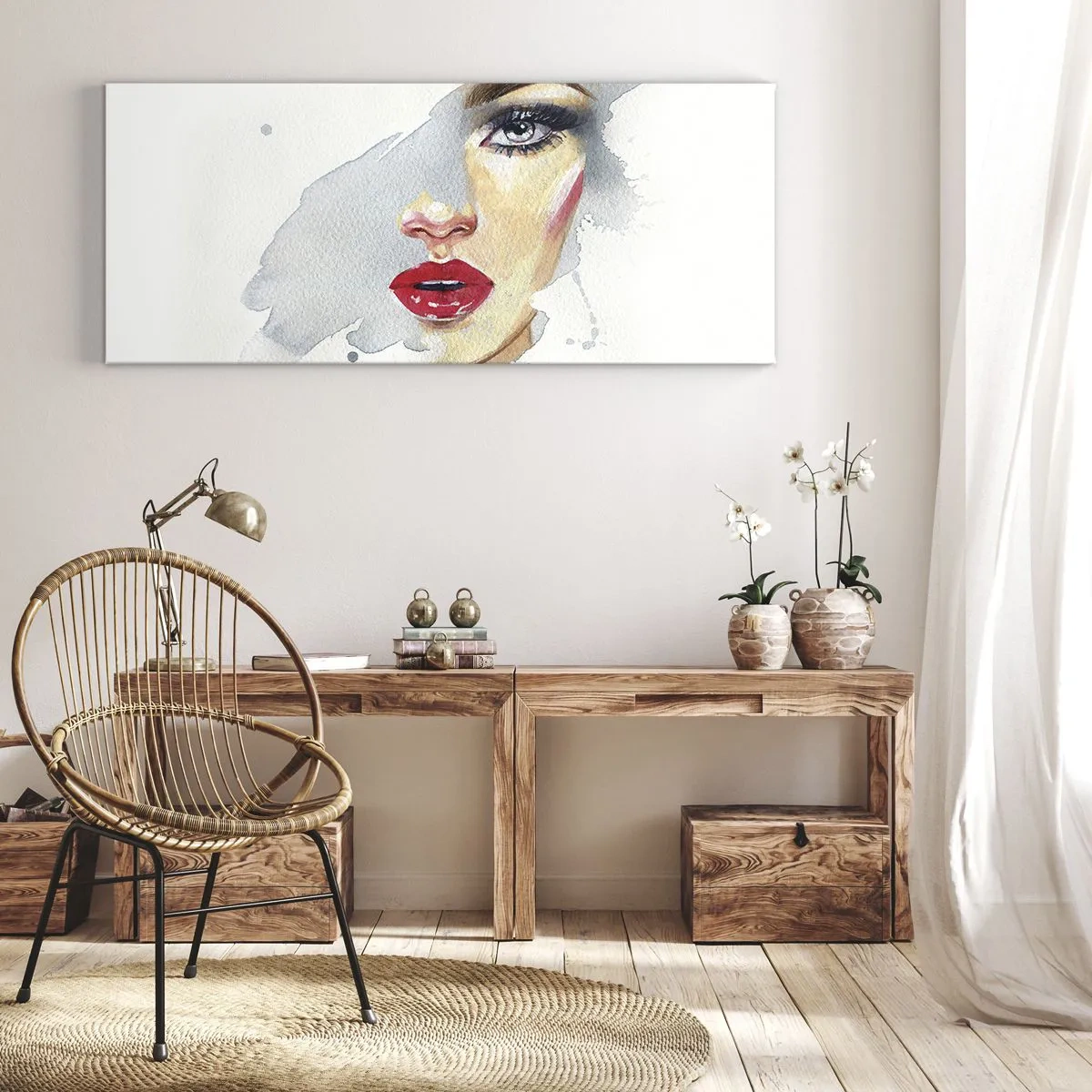 Quadro em tela - Reflexão numa gota de água - 160x50 cm