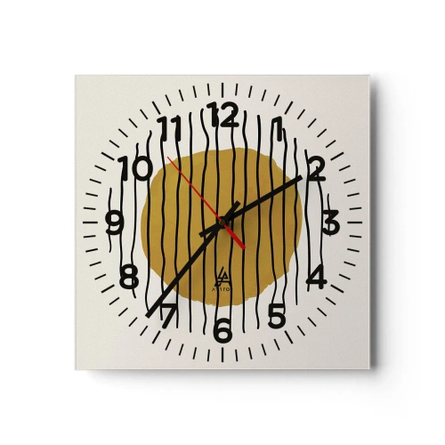 Relógio de parede - Relógio em vidro - Abstração a tremer com o calor - 40x40 cm