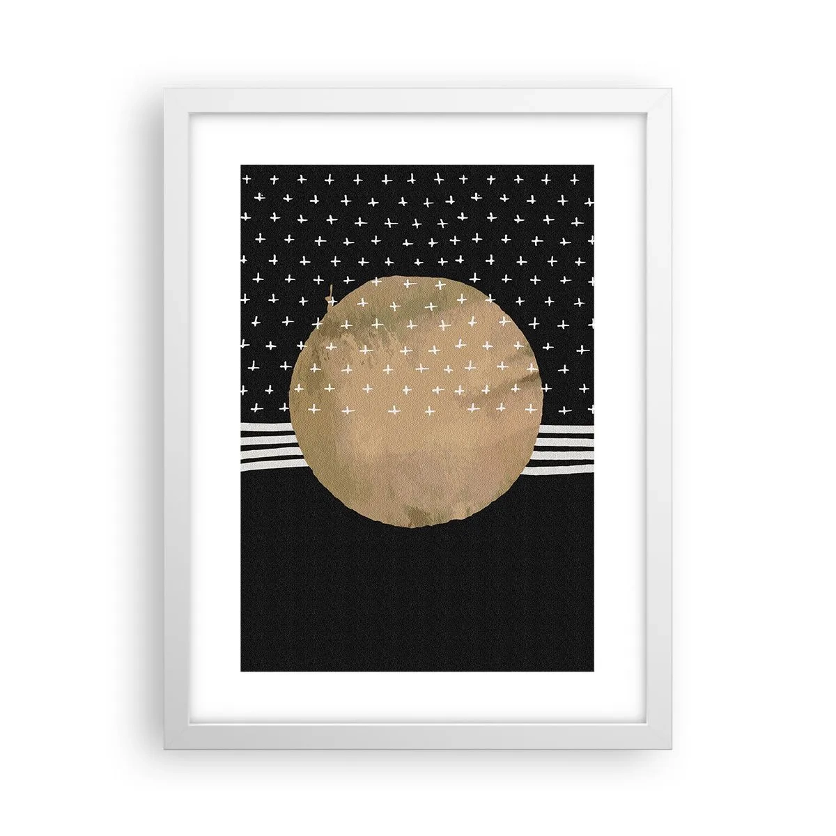 Pôster em moldura branca - Composição: bandeira da galáxia - 30x40 cm