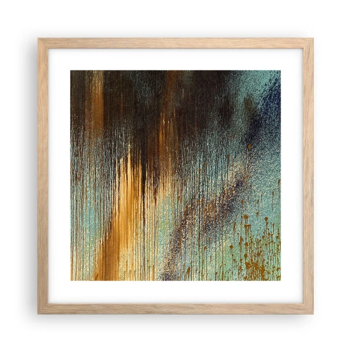 Pôster com moldura de carvalho claro - Uma composição colorida não acidental - 40x40 cm