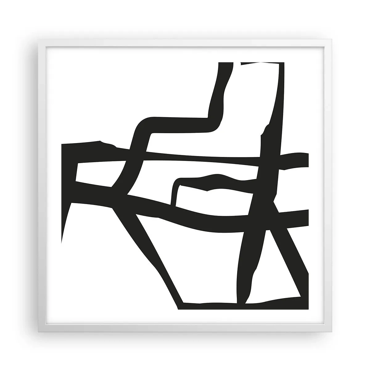 Pôster em moldura branca - Projeto preto e branco - 60x60 cm
