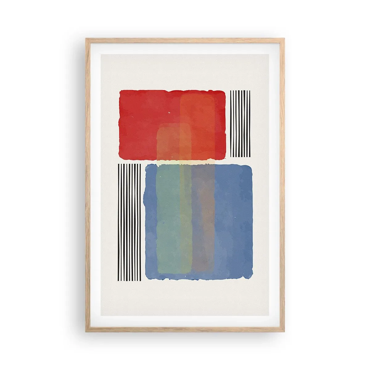 Pôster com moldura de carvalho claro - A alma da geometria - 61x91 cm