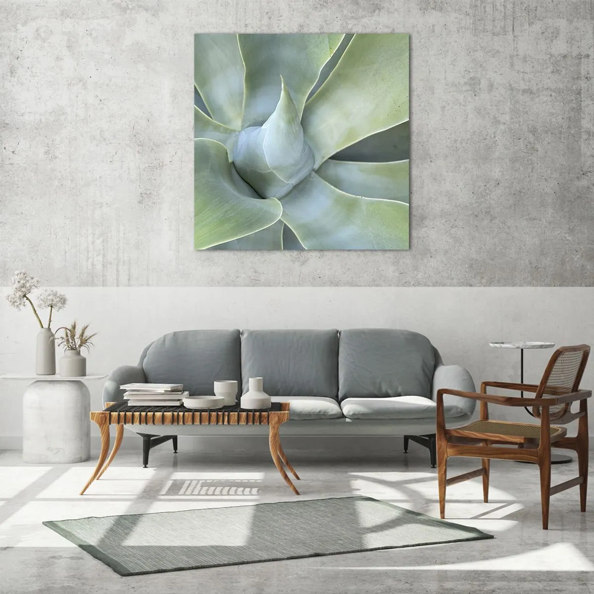 Quadro em vidro - O nascimento da vegetação - 40x40 cm