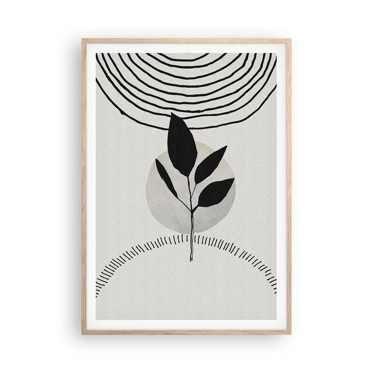 Pôster com moldura de carvalho claro - Composição: rituais da natureza - 70x100 cm