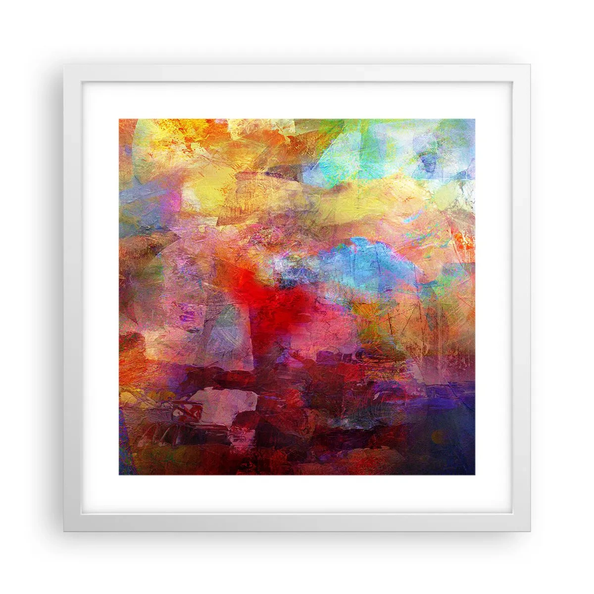 Pôster em moldura branca - Olhe para dentro do arco-íris - 40x40 cm