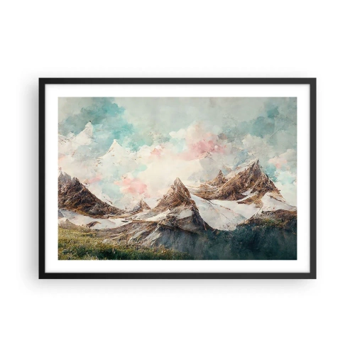 Pôster com moldura preta - Lâminas de rocha - 70x50 cm