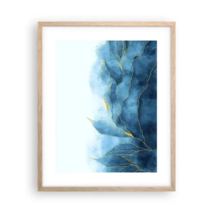 Pôster com moldura de carvalho claro - Azul dourado - 40x50 cm