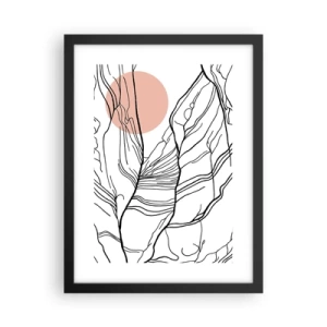 Pôster com moldura preta - Numa rede de galhos - 30x40 cm