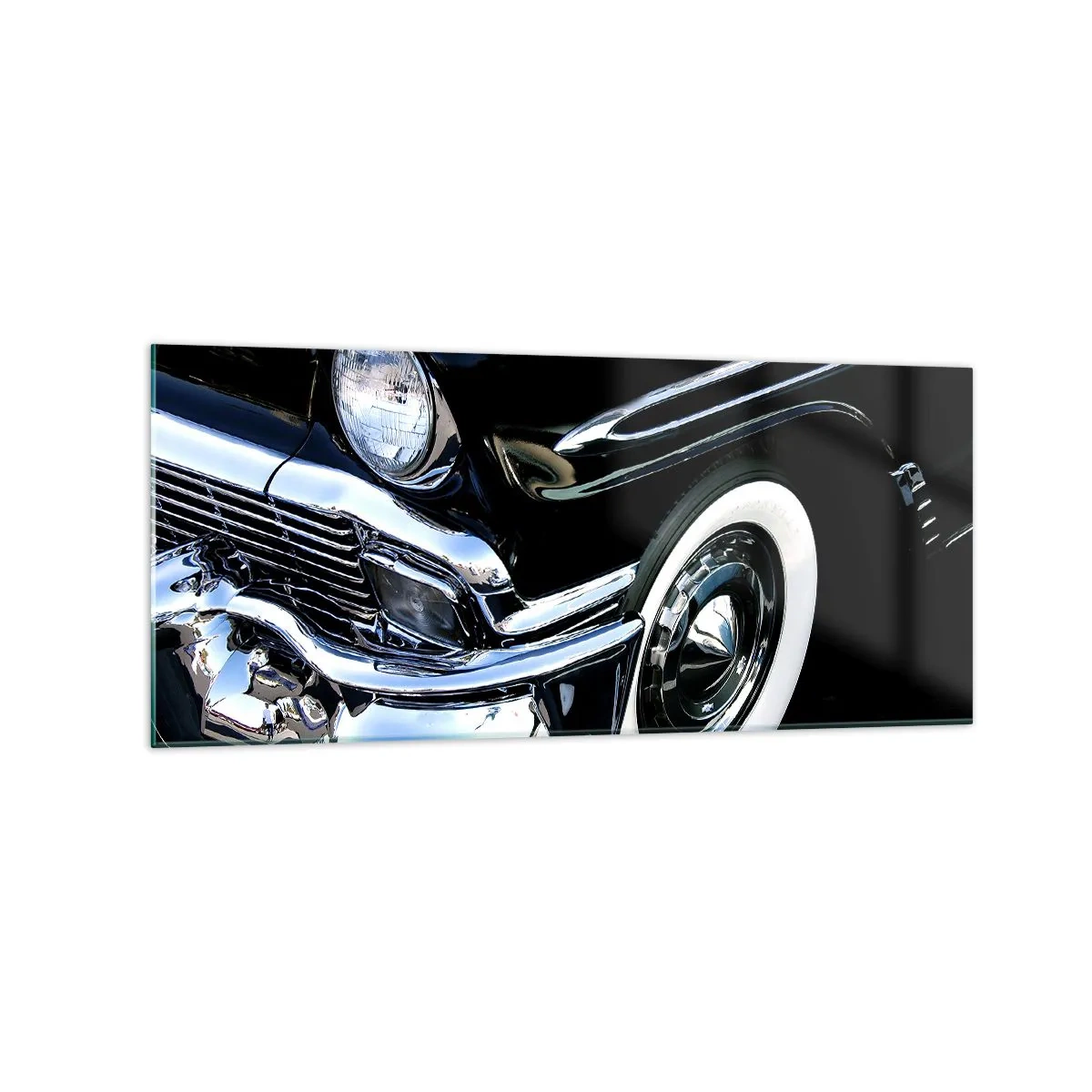 Quadro em vidro - Clássicos em prata, preto e branco - 120x50 cm