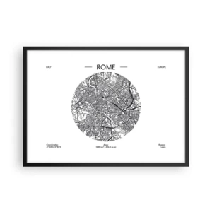 Pôster com moldura preta - Anatomia de Roma - 70x50 cm