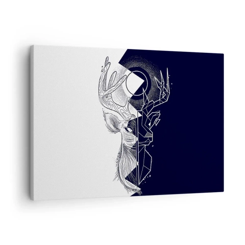Quadro em tela - Geometria e natureza em uma composição simbólica - 70x50cm - Luta e unidade dos opostos - Decoração de parede moderna para a sala de estar e quarto ARTTOR