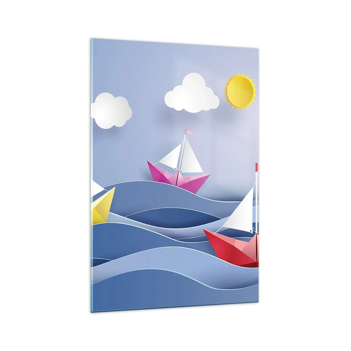 Quadro em vidro - Oh, como é agradável balançar entre as ondas - 70x100 cm