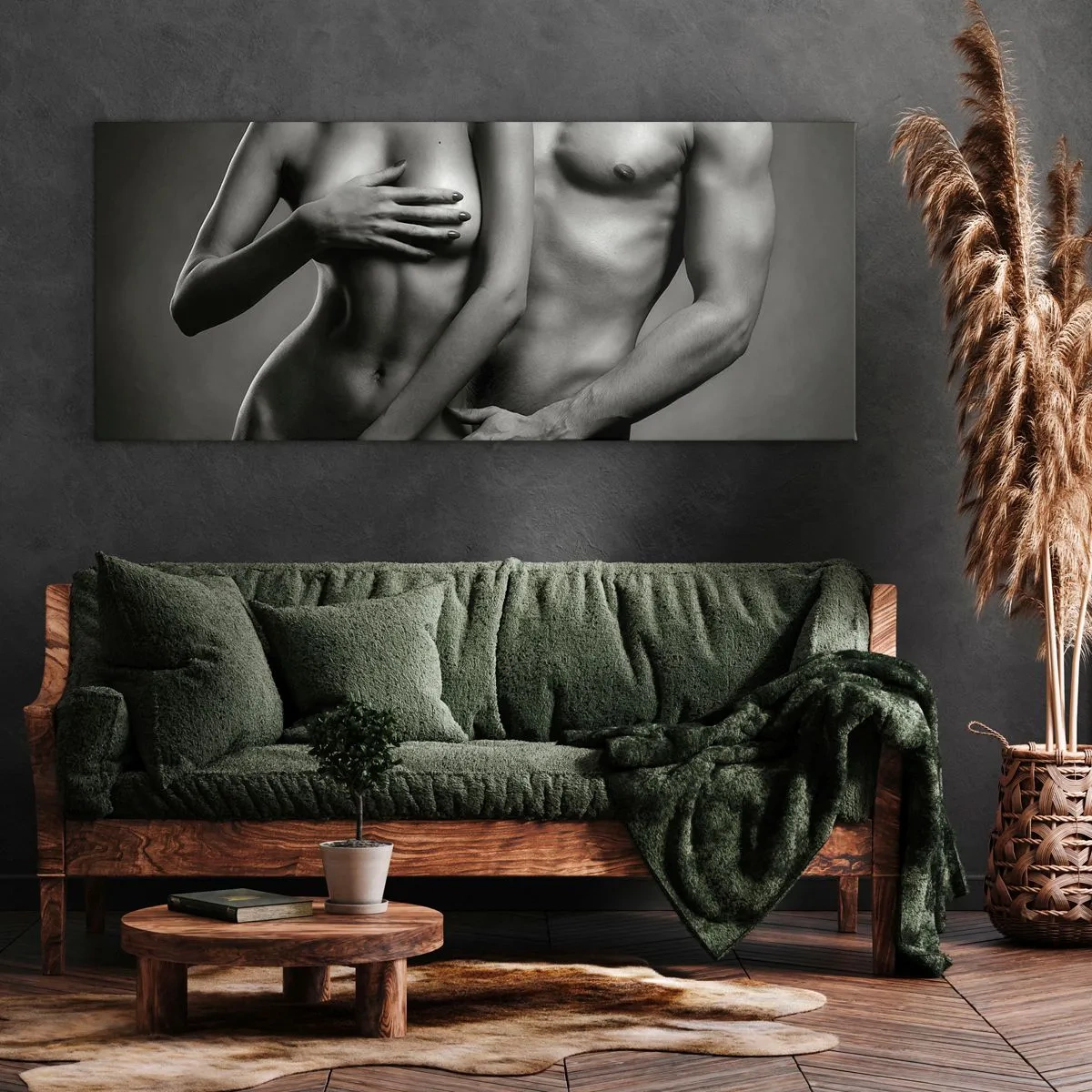 Quadro em tela - Adão e Eva - 100x40 cm