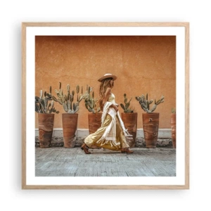 Pôster com moldura de carvalho claro - Estilo hippie - 60x60 cm