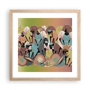 Pôster com moldura de carvalho claro - Uma grande festa se aproxima - 40x40 cm
