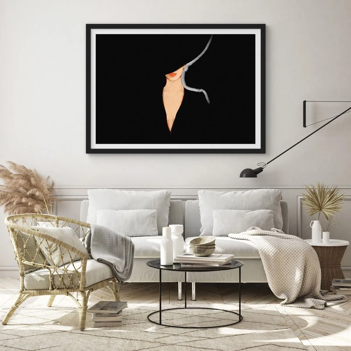 Pôster com moldura preta - Elegância e estilo - 100x70 cm