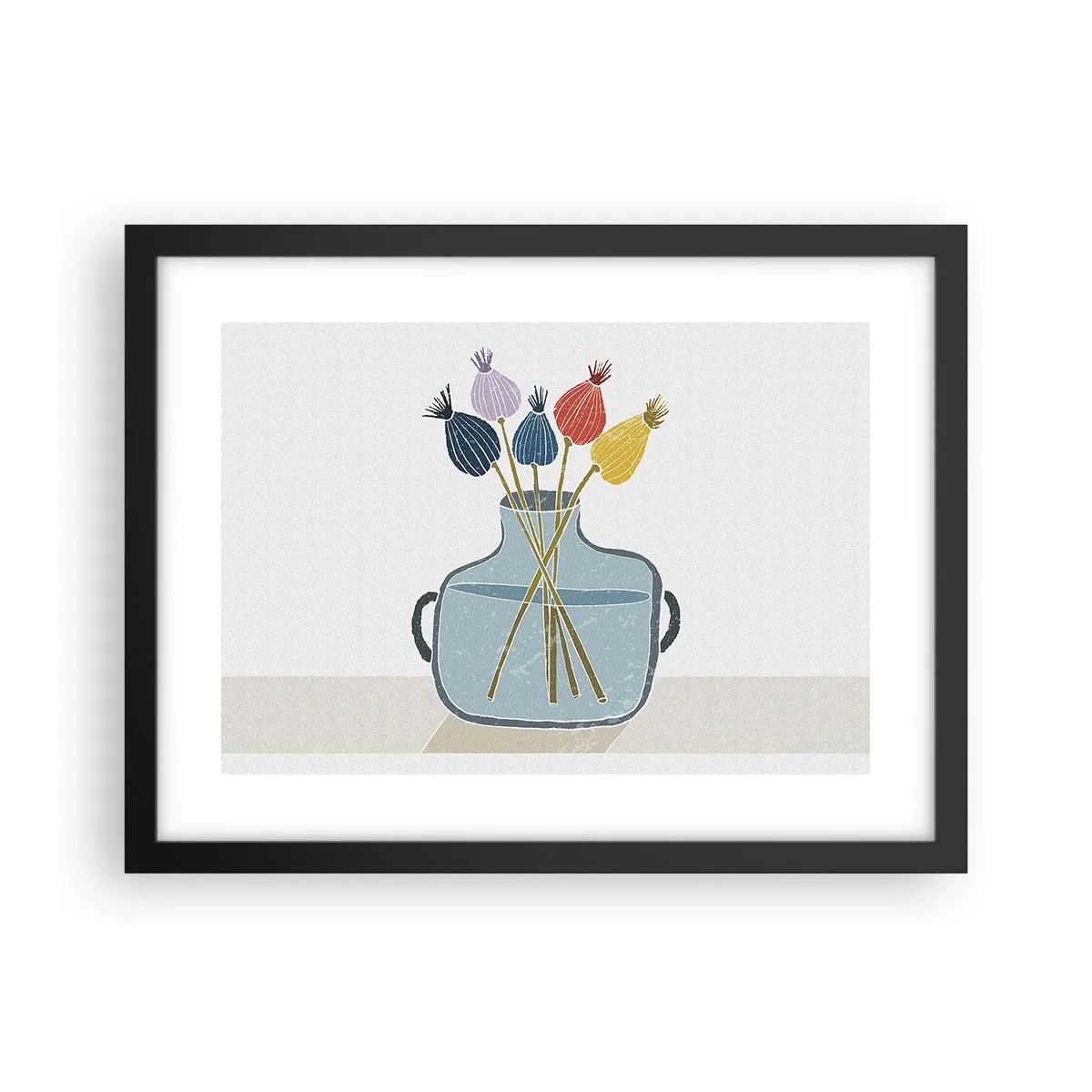 Pôster com moldura preta - Como semeou a papoula - 40x30 cm