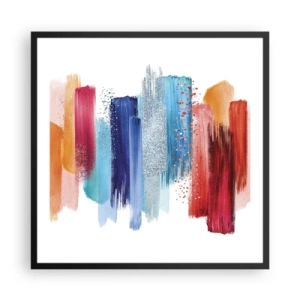 Pôster com moldura preta - Para cima e para baixo  - 60x60 cm