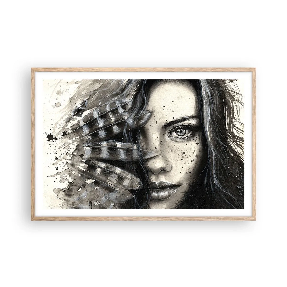 Pôster com moldura de carvalho claro - Beleza selvagem - 91x61 cm