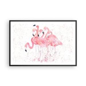 Pôster com moldura preta - Conjunto cor-de-rosa - 91x61 cm