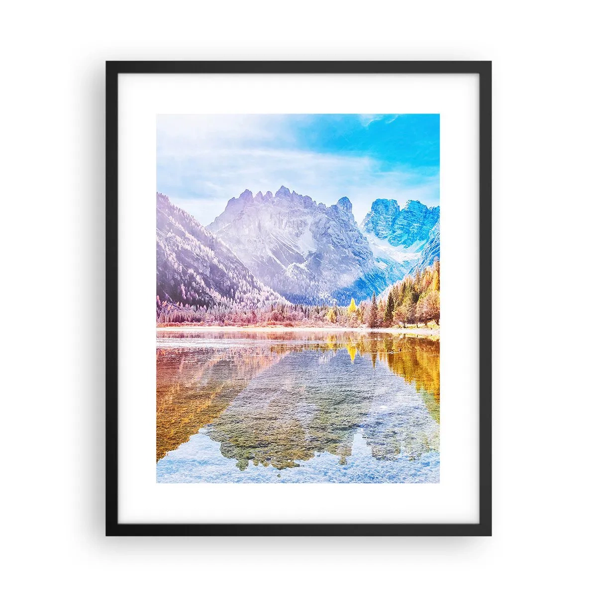 Pôster com moldura preta - E nas montanhas é outono - 40x50 cm