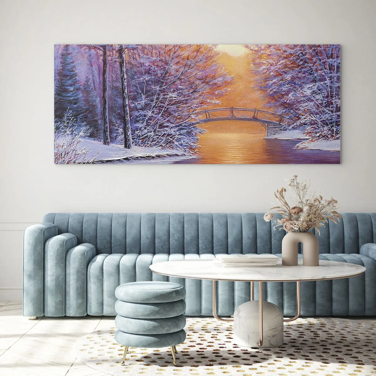 Quadro em vidro - Vamos nos encontrar aqui - 100x40 cm