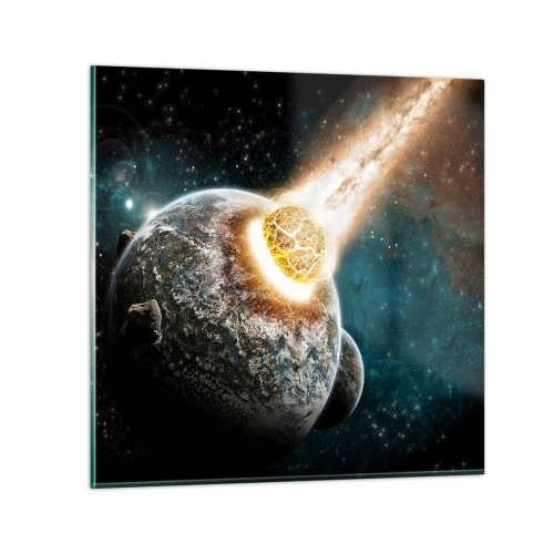 Quadro em vidro - Extinção ou nascimento? - 30x30 cm