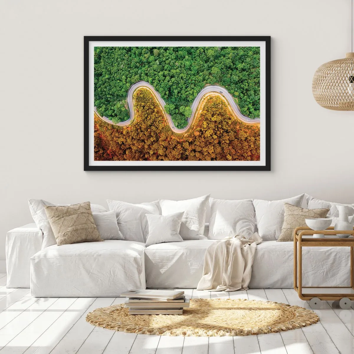 Pôster com moldura preta - Fronteiras e descobertas - 70x50 cm