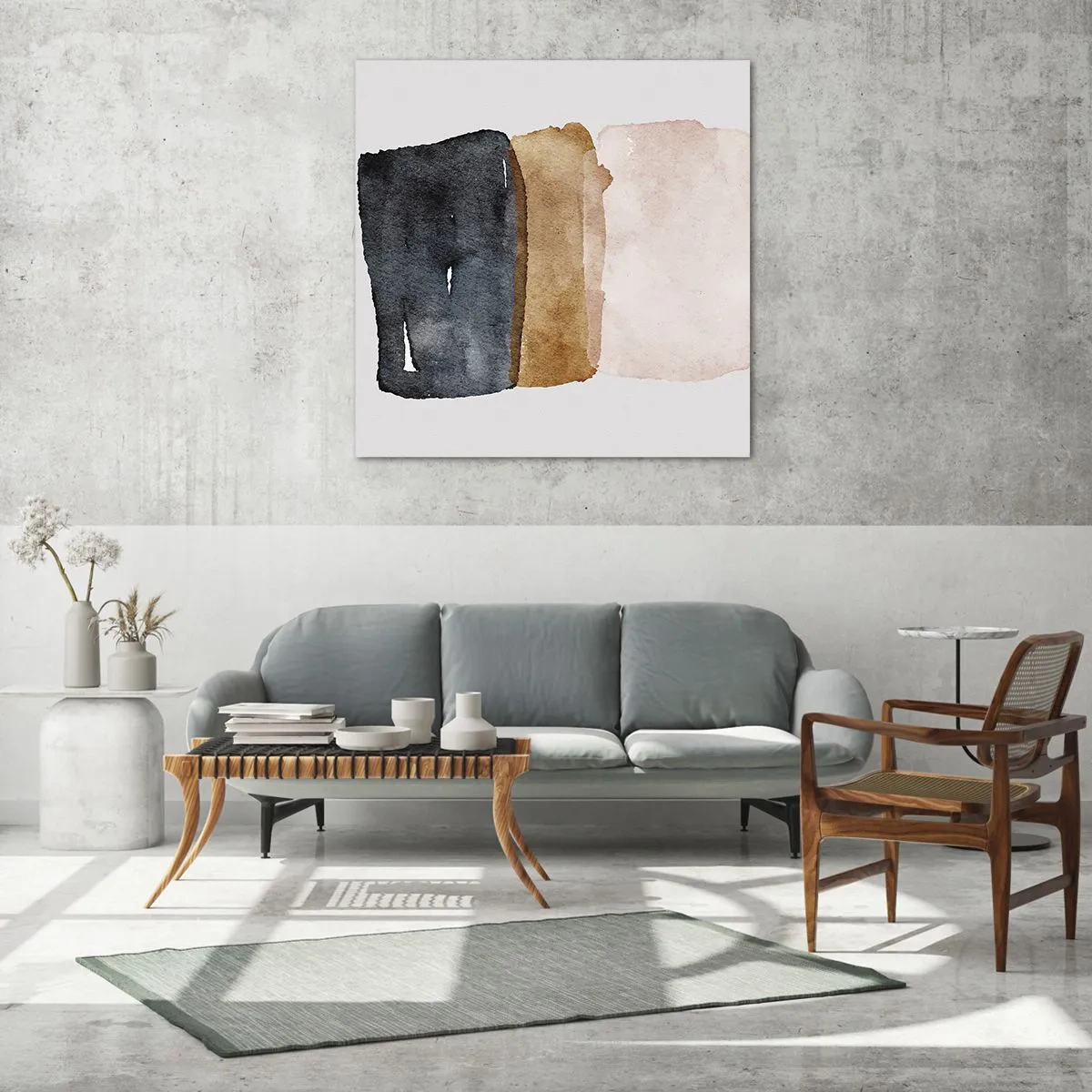 Quadro em vidro - Composição das cores da terra - 50x50 cm