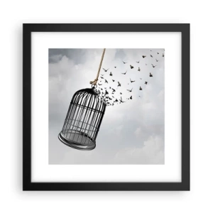 Pôster com moldura preta - Fé... Esperança... Liberdade! - 30x30 cm