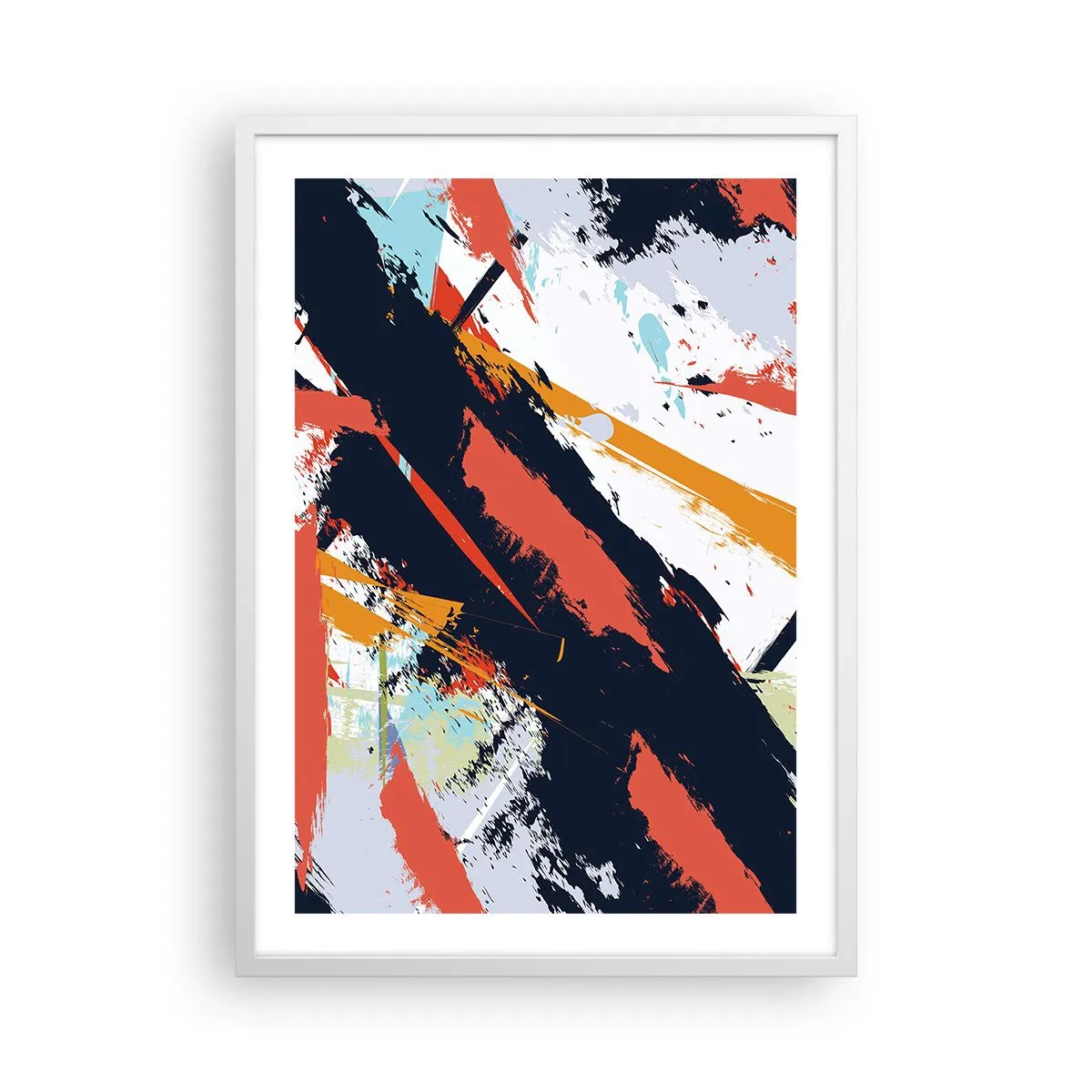 Pôster em moldura branca - Composição dinâmica - 50x70 cm