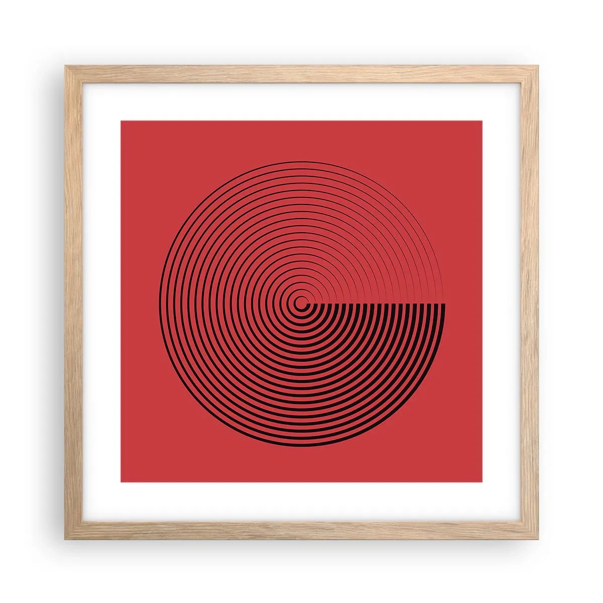 Pôster com moldura de carvalho claro - Movimento circular - 40x40 cm