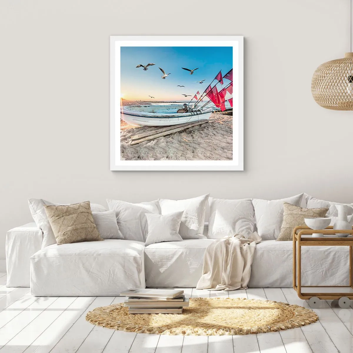 Pôster em moldura branca - Um merecido descanso - 50x50 cm