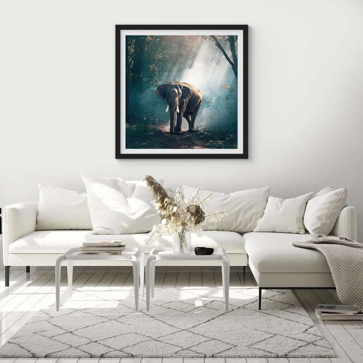 Pôster com moldura preta - Um passeio descontraído - 50x50 cm