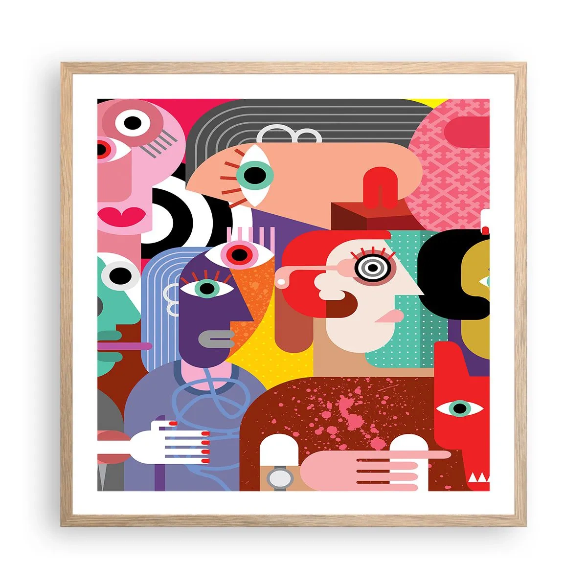 Pôster com moldura de carvalho claro - Viemos da parte do Sr. Picasso - 60x60 cm