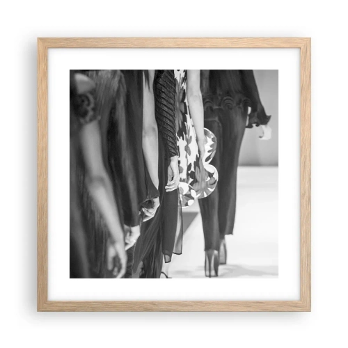 Pôster com moldura de carvalho claro - Um desfile estiloso - 40x40 cm